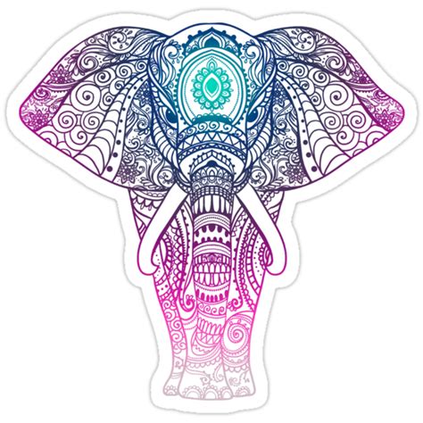 Elephant Mandala Stickers By Samsar Redbubble