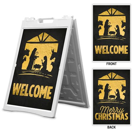 God With Us Gold Welcome Christmas Banner Church Banners Outreach
