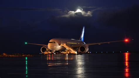 Wallpaper Lights Night Vehicle Airplane Boeing 777 Landing