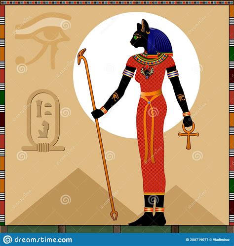 Religion Of Ancient Egypt Goddess Bastet Stock Vector Illustration