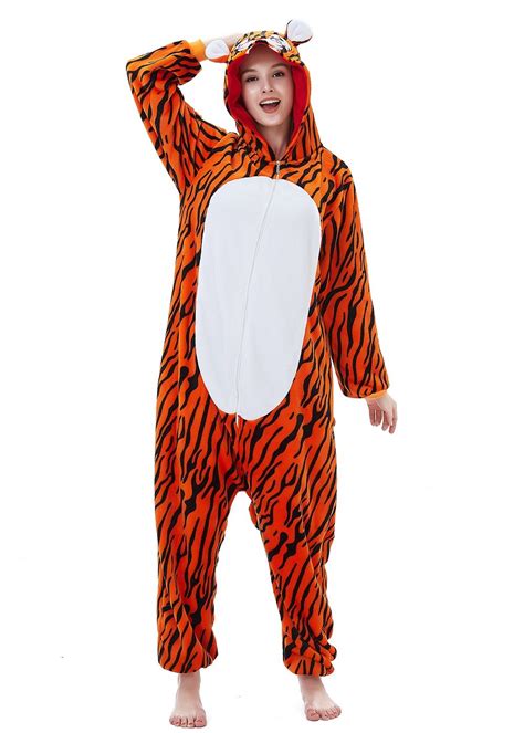 Tiger Onesie Costume Halloween Outfit For Adult And Teens