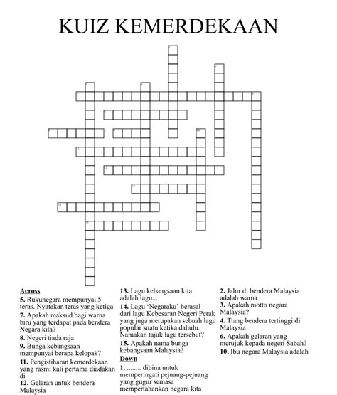 Hari Kemerdekaan Word Search Wordmint  Gambaran