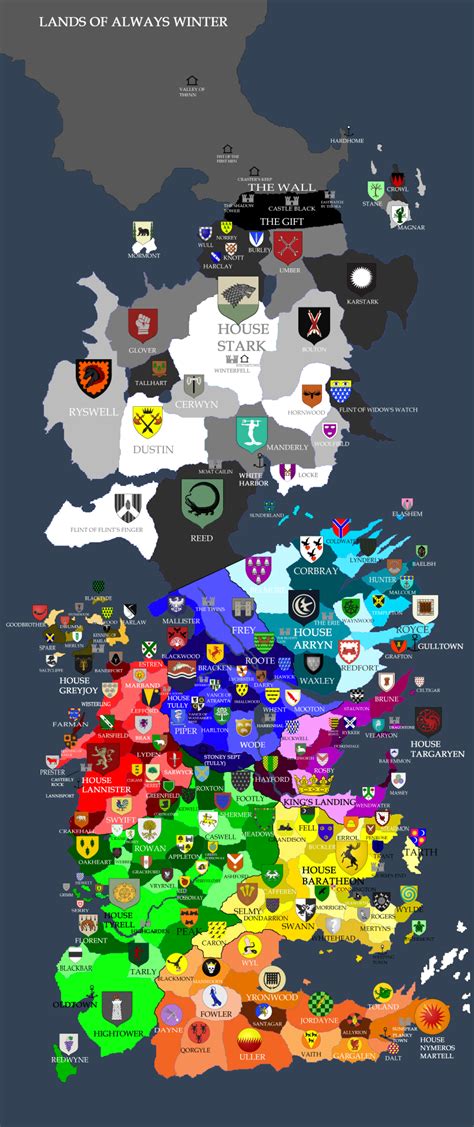 Map Of All Westeros Houses Maps On The Web