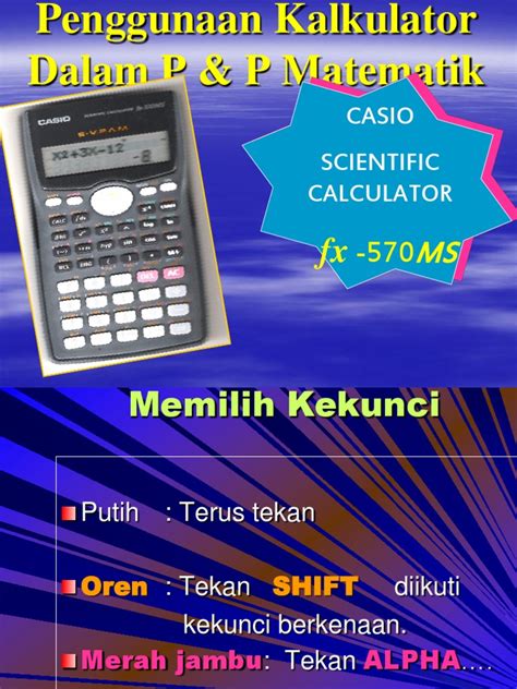 Kalkulator wraz z plastikową zasuwką, instrukcja obsługi kalkulatora w języku polskim, bateria 1 x aaa, karta gwarancyjna, kalkulator oryginalnie zapakowany w blister, standardowo. Casio Scientific Calculator Fx-570ms