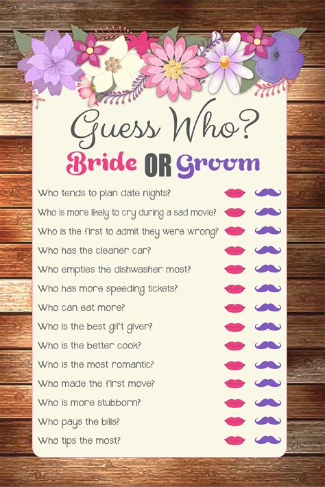 Guess Who Bride Or Groom Game Printable Bridal Shower Game My Xxx Hot Girl