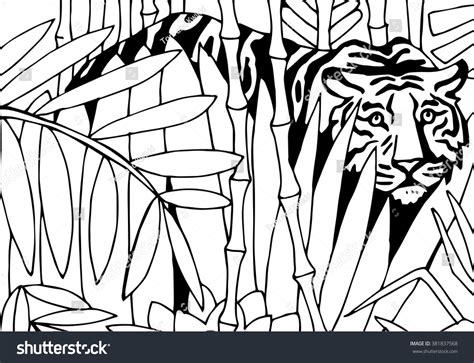 Jungle Tiger Coloring Page 183 File SVG PNG DXF EPS Free