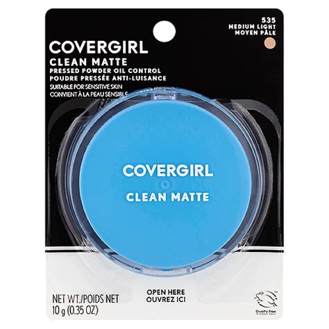 Covergirl Clean Matte 535 Medium Light Pressed Powder 44 Fl Oz Liq