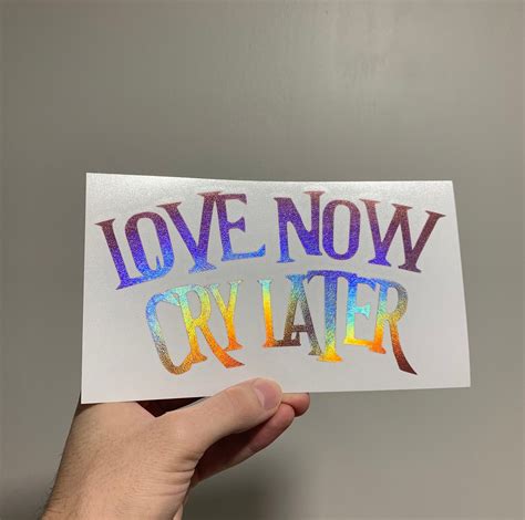 LOVE NOW CRY Later Vinyl Window Decal Car Sticker Etsy UK