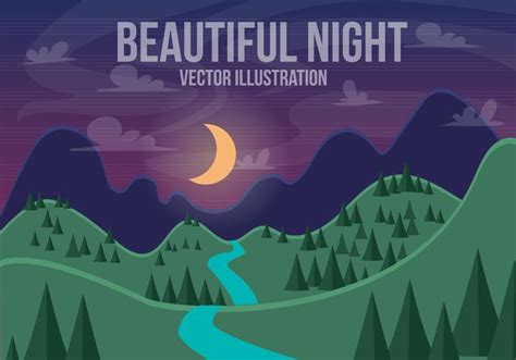 Free Beautiful Night Vector Landscape 114137 Vector Art At Vecteezy