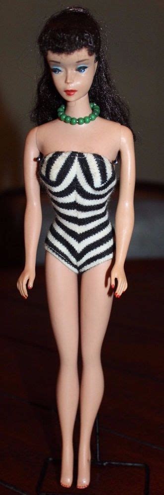 Vintage Brunette Ponytail Barbie S RARE Stand Zebra Swimsuit Stunning Barbie
