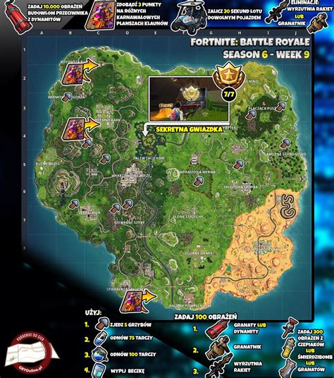 Mapa Sezon 6 tydzień 9 Wyzwania Fortnite Battle Royale Fortnite