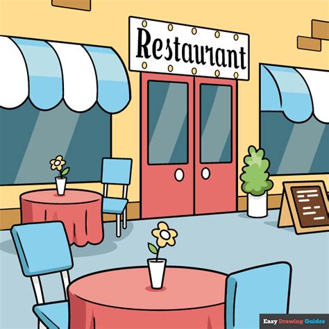 How To Draw A Restaurant Really Easy Drawing Tutorial