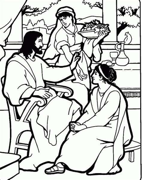 Mary And Martha Coloring Page Coloring Home