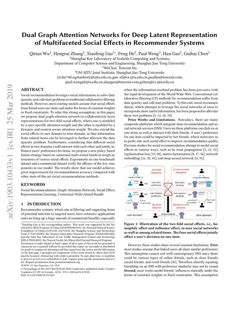 Dual Graph Attention Networks For Deep Latent Representation Of Multifaceted Social Effects In