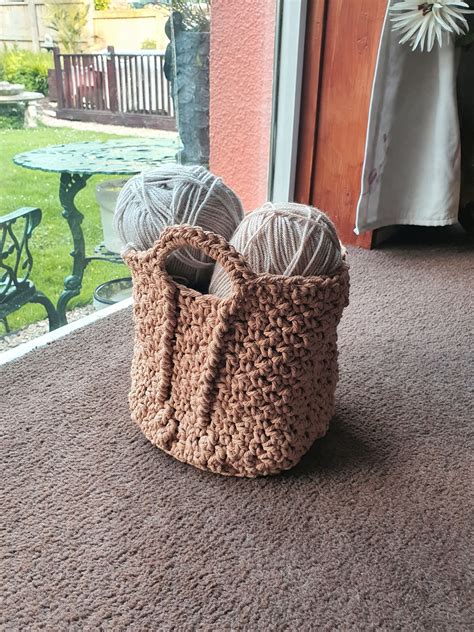 Crochet Macramé Cord Basket Plant Pot Etsy