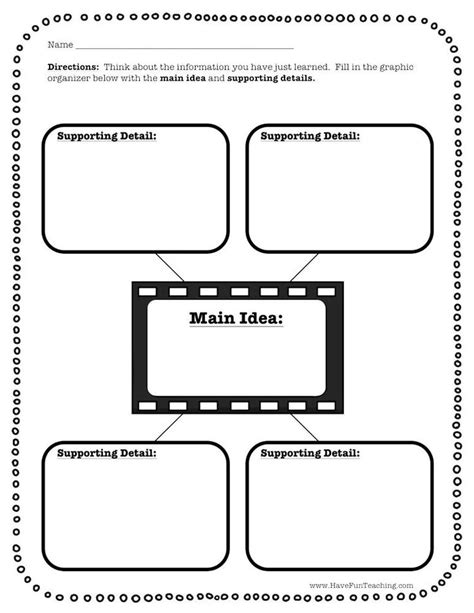 Printable Main Idea And Details Graphic Organizer Printable Word Searches