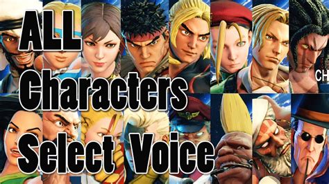 Street Fighter 5 All Characters Select Jap And Eng 1080p Full Hd 60fps Youtube
