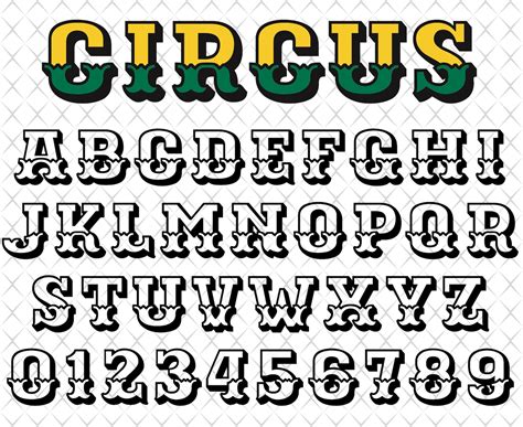 Circus Font Svg Circus Cut File Circus Alphabet Funfair Font Etsy