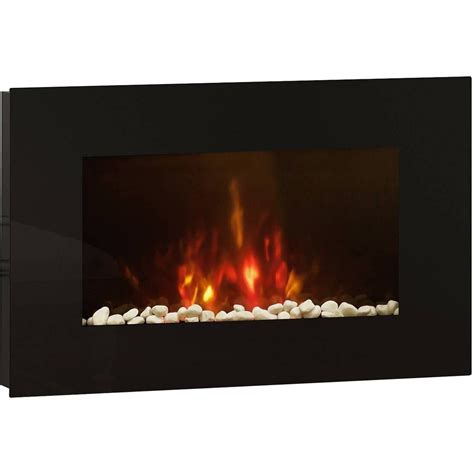 Be Modern Azonto Electric Fire With Wall Mounted Fitting Black Glass