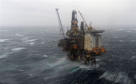 Wintershalls Offshore Platform In The Brage Oil Field Of The North Sea