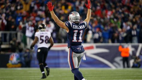 New England Patriots Wide Receiver Julian Edelman Celebrates After