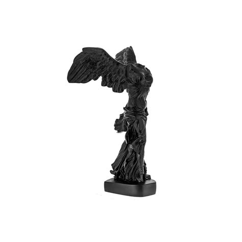 nike winged goddess of samothrace or victory goddess ancient greek statue 36 cm black color