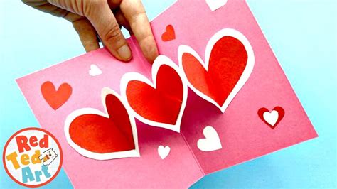 Super Easy Pop Up Heart Card Diy For Mothers Day Or Valentines Youtube