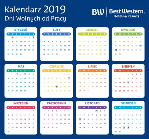 Best Western Hotels and Resorts - Kalendarz dni wolnych w 2019 roku ...