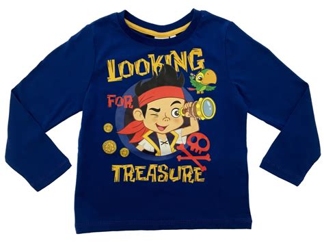 Boys Disney Jake Neverland Pirates Long Sleeve Top T Shirts Kids Size 2