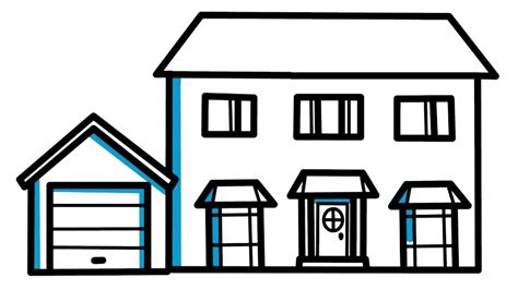 How To Draw A House Easy House Step Sketch Drawing Easy Building