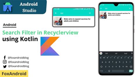Filter Recyclerview Using Search View Kotlin Implement Search View