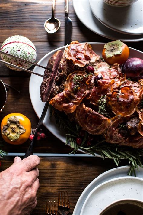 Chef garth and amy cook up a delicious meal that will be perfect for your table on christmas evening. Pancetta Wrapped Beef Tenderloin with Boozy Plum Sauce | Recipe | Christmas parties, We and Sauces