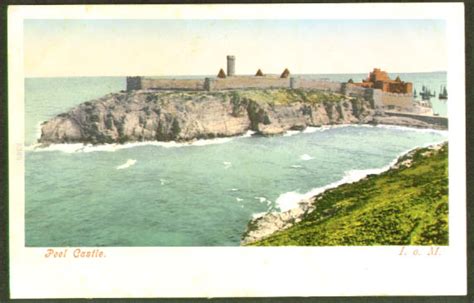 Peel Castle Isle Of Man Uk Undivided Back Postcard 1900s
