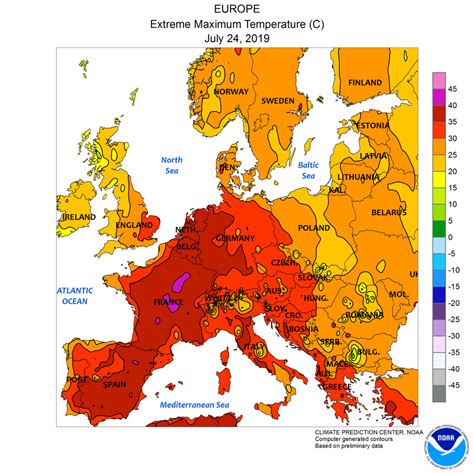 Temperature Map Europe