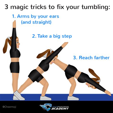 3 Top Cheer Tumbling Tricks Im Just Pinning This Because It Looks Like Step 2 Lady Is