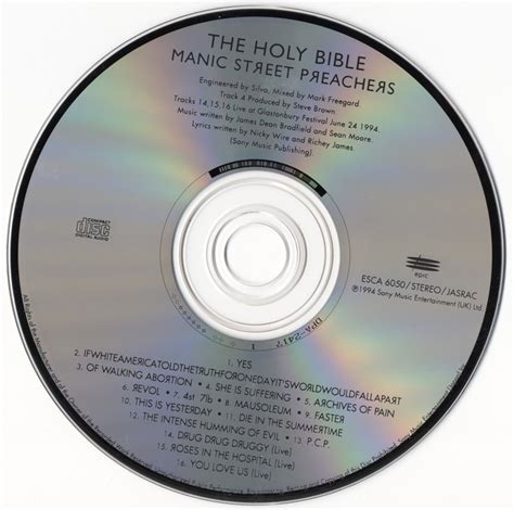 Manic Street Preachers The Holy Bible 1994 Japan 1st Press Repost