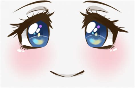 Anime Face Png Cute Face Smile Blush Blueeyes Anime Animegirl Manga