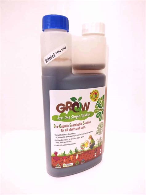 Grow Bio Organic Sustainable Solution Liquid Fertilizer 1 Litre