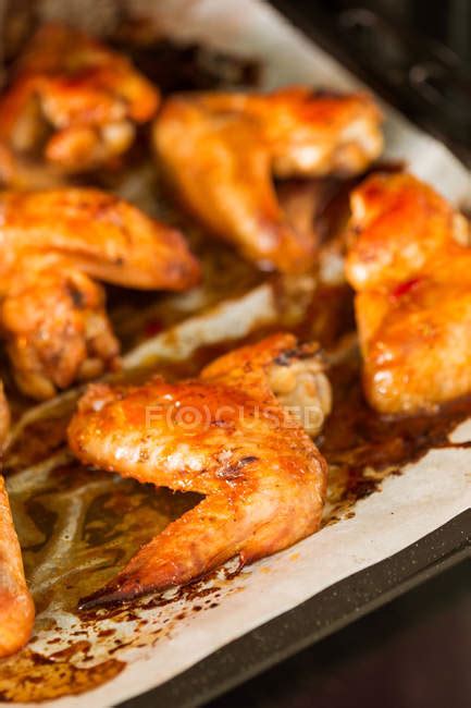 Roasted Chicken Wings — Cooked Bbq Stock Photo 164964746