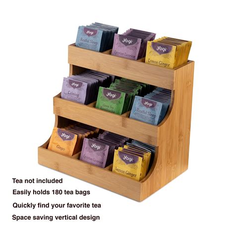 Buy Theodore Vertical Tea Bag Organiser Bamboo Tea Bag Holder Holds