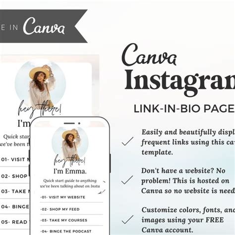 Instagram Link In Bio Instagram Landing Page Template Etsy