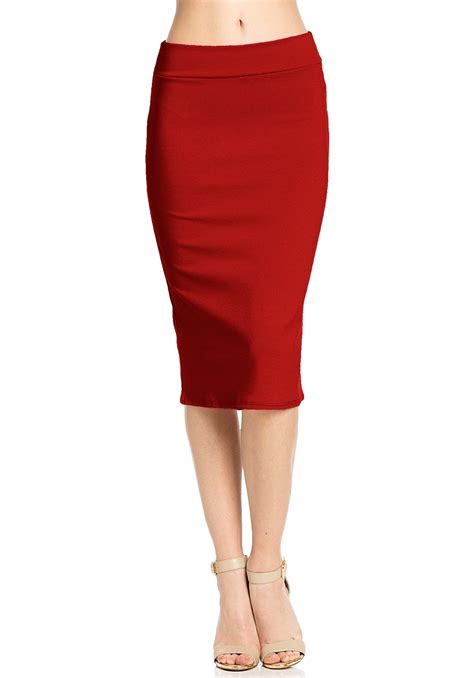 High Waist Simple And Elegant Knee Length Fitted Pencil Skirt 13 99