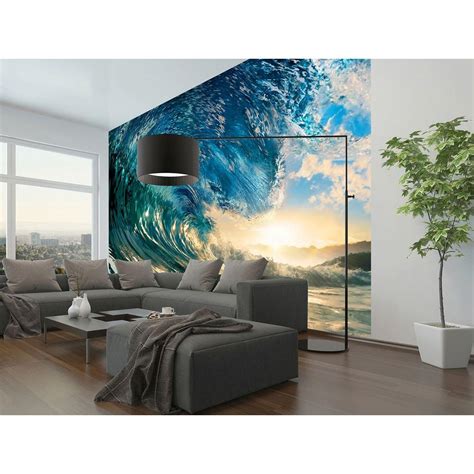Ideal Decor 144 In W X 100 In H The Perfect Wave Wall