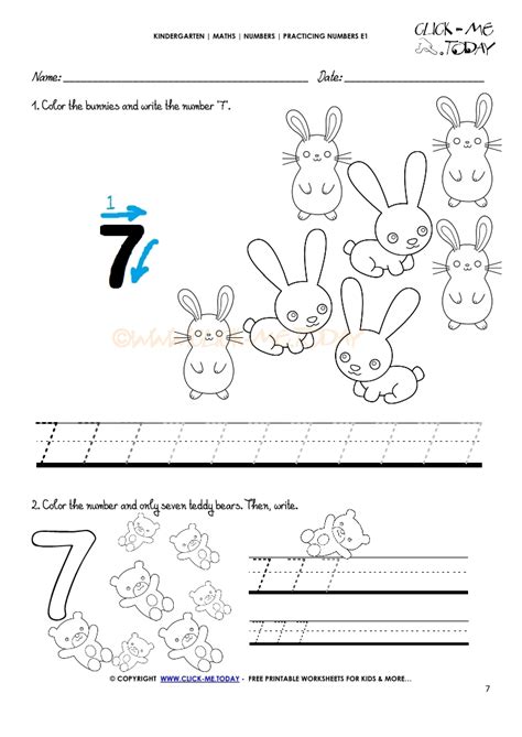 Number 7 Tracing Worksheet For Preschool Englishbix Number 7 Tracing