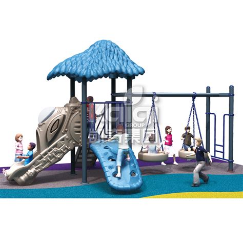 Preschool Outdoor Plastic Playground Equipment Swing Sets With Slide