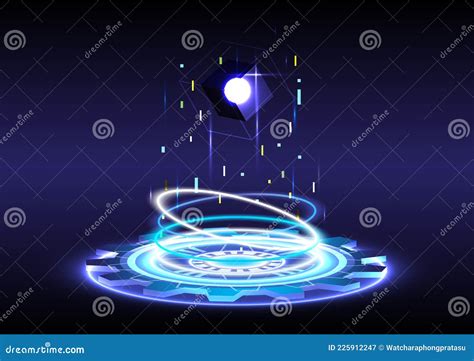 Abstract Background Portal And Hologram Science Futuristic Sci Fi