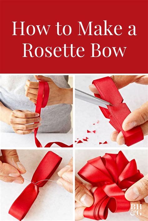 How To Make A Rosette Bow With Red Ribbon And Satin Ribbons Step By