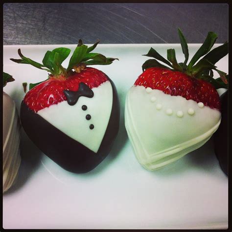 Bride And Groom Chocolate Covered Strawberries Chocolate Dipped