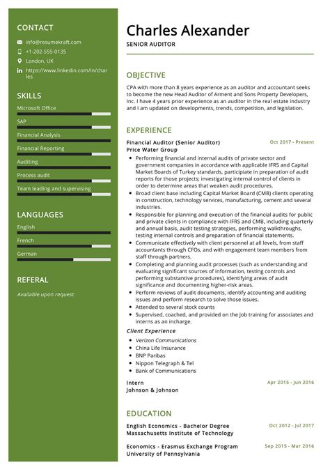 A professional senior auditor resume example, expert advice, and an ats resume template. Senior Auditor Resume Sample - ResumeKraft