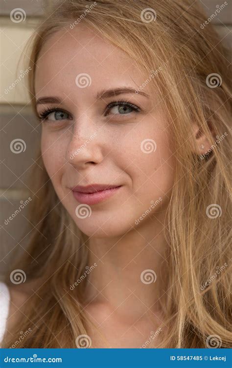 smiling blond stock image image of person caucasian 58547485